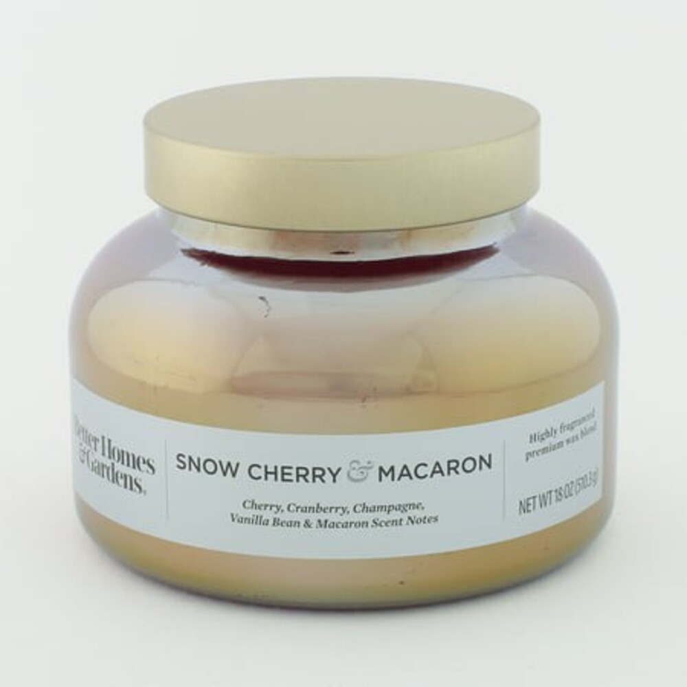 Better Homes & Gardens 18oz Snow Cherry & Macaroon Scented 2-Wick Iridescent Bel